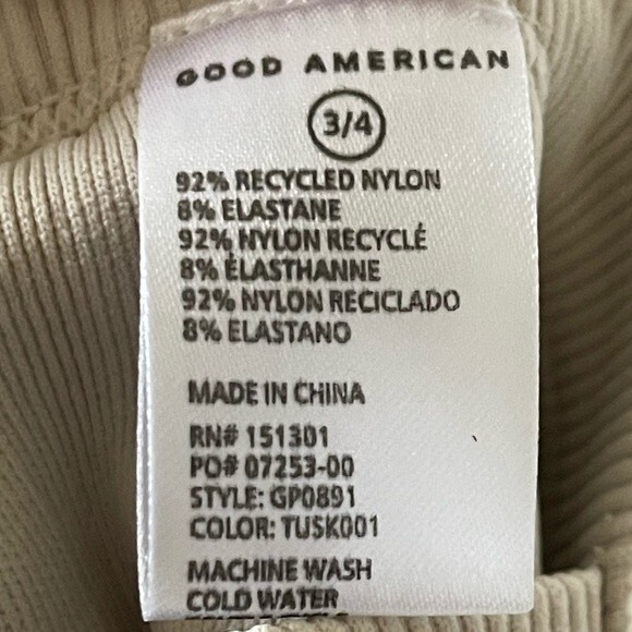Good American NWT Cropped Thermal Waffle Tank Top Size 3/4 (L/XL) Color Tusk - Picture 4 of 8